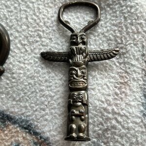 4/$50 vintage 1960 Silver Totem Bottle Opener barware 🧐